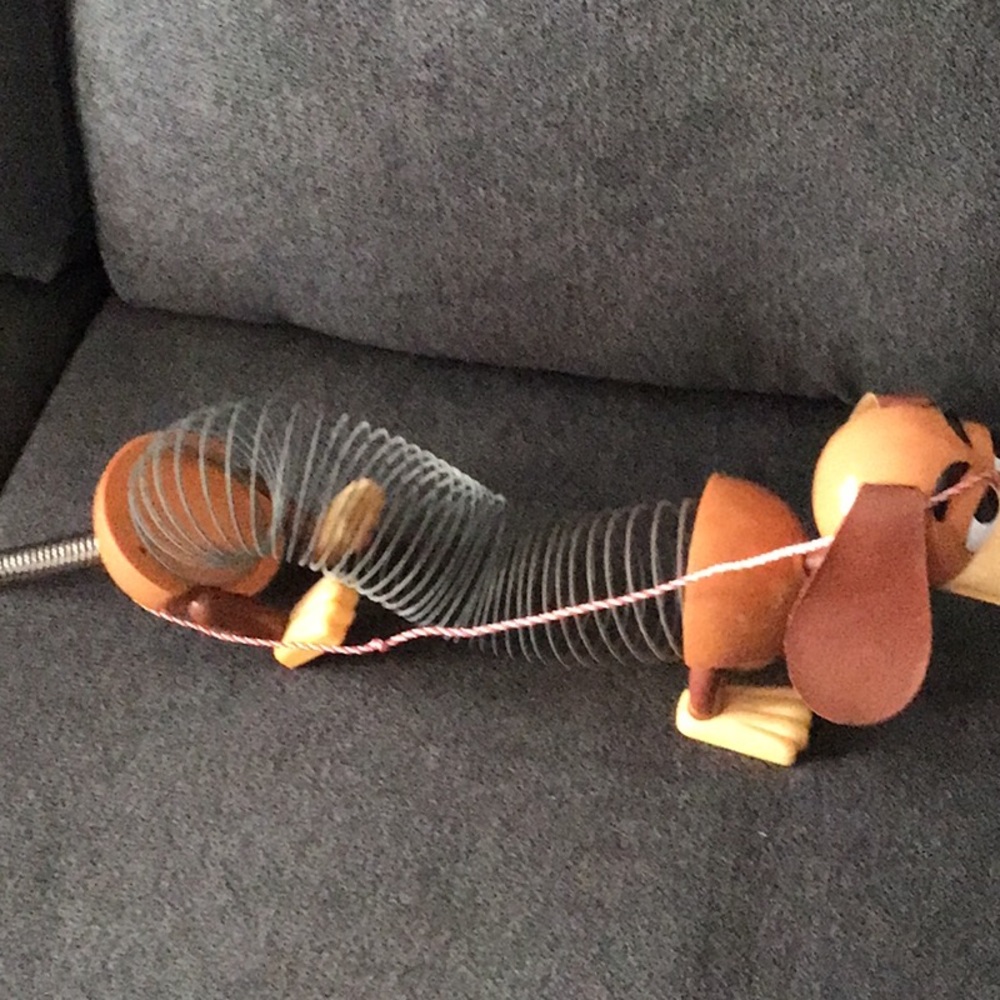 Brown and Tan plastic Slinky Dog Toy